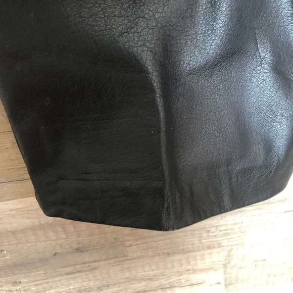 Vintage Black Leather Straight Leg Trousers Size 10 - Picture 5 of 9